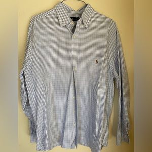 Ralph Lauren 1XB Black, Blue & White Plaid Oxford Shirt